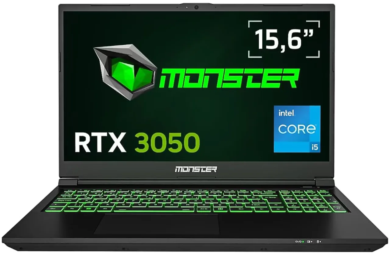 MONSTER Abra A5 V21.5.6 Intel Core i5 12450H 8 GB 500 GB SSD 4 GB RTX 3050 FreeDOS 15,6" 144 Hz